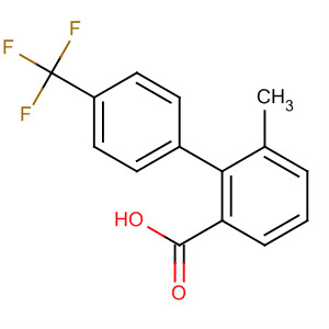 Structure of [1,1'-Biphenyl]-2-carboxylic acid, 6-methyl-4'-(trifluoromethyl)-