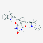 Structure of 2-[2-[3-[2-(1,3-Dihydro-1,3,3-trimethyl-2H-indol-2-ylidene)ethylidene]-2-(hexahydro-1,3-dimethyl-2,4,6-trioxo-5-pyrimidinyl)-1-cyclopenten-1-yl]ethenyl]-1,3,3-trimethyl-3H-indolium inner salt