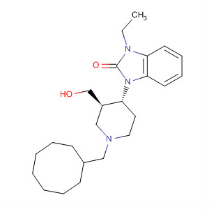 Structure of 2H-Benzimidazol-2-one,1-[(3R,4R)-1-(cyclooctylmethyl)-3-(hydroxymethyl)-4-piperidinyl]-3-ethyl-1,3-dihydro-