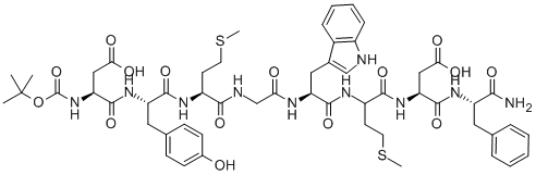 Structure of BOC-ASP-TYR-MET-GLY-TRP-MET-ASP-PHE-NH2