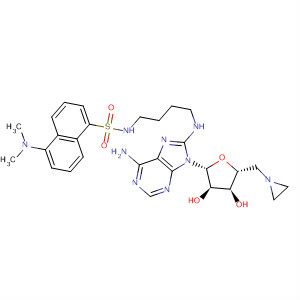 Structure of Adenosine,5'-(1-aziridinyl)-5'-deoxy-8-[[4-[[[5-(dimethylamino)-1-naphthalenyl]sulfonyl]amino]butyl]amino]-
