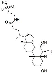 2-[[(4R)-4-[(3R,5R,6S,7R,10R,13R,17R)-3,6,7-trihydroxy-10,13-dimethyl-2,3,4,5,6,7,8,9,11,12,14,15,16,17-tetradecahydro-1H-cyclopenta[a]phenanthren-17-yl]pentanoyl]amino]ethanesulfonic acid结构式