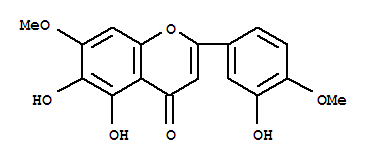 Structure of 4H-1-Benzopyran-4-one,5,6-dihydroxy-2-(3-hydroxy-4-methoxyphenyl)-7-methoxy-