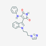 3-anilino-4-[1-(3-imidazol-1-ylpropyl)indol-3-yl]pyrrole-2,5-dione结构式