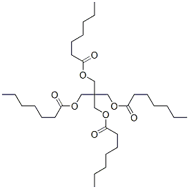 Structure of 2,2-bis[[(1-oxoheptyl)oxy]methyl]propane-1,3-diyl bisheptanoate