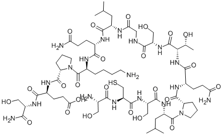 Structure of H-SER-CYS-SER-LEU-PRO-GLN-THR-SER-GLY-LEU-GLN-LYS-PRO-GLU-SER-NH2