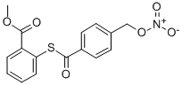 Structure of 2-[[4-[(NITROOXY)METHYL]BENZOYL]THIO]-BENZOIC ACID, METHYL ESTER