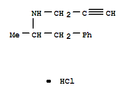 Structure of Benzeneethanamine, a-methyl-N-2-propyn-1-yl-,hydrochloride (1:1)