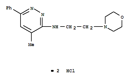 Structure of 4-Morpholineethanamine, N-(4-methyl-6-phenyl-3-pyridazinyl)-, dihydrochloride