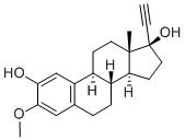Structure of (8S,9S,13S,14S)-17-ethynyl-3-methoxy-13-methyl-7,8,9,11,12,14,15,16-octahydro-6H-cyclopenta[a]phenanthrene-2,17-diol