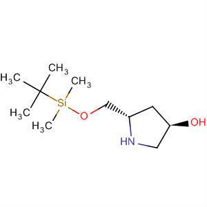 Structure of 3-Pyrrolidinol, 5-[[[(1,1-dimethylethyl)dimethylsilyl]oxy]methyl]-, (3R,5S)-