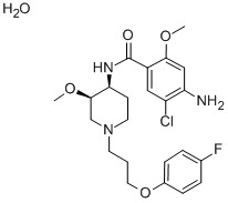 Structure of Acenalin,  Cipril,  cis-4-Amino-5-chloro-N-[1-[3-(4-fluorophenoxy)propyl]-3-methoxy-4-piperidinyl]-2-methoxybenxamide  monohydrate