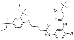Structure of 2-Chloro-5-[4-(2,4-di-tert-pentylphenoxy)butyrylamino]-4,4-dimethyl-3-oxopentananilide