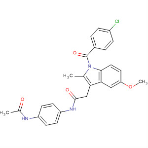 Structure of 1H-indole-3-acetamide, N-[4-(acetylamino)phenyl]-1-(4-chlorobenzoyl)-5-methoxy-2-methyl-