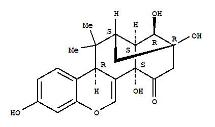 Structure of 2,3,10bβ,11,12,12aβ-Hexahydro-1α,2β,4aβ,8-tetrahydroxy-11,11-dimethyl-2,12α-methano-1H-benzo[b]naphtho[2,1-d]pyran-4(4aH)-one