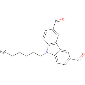 Structure of 9H-Carbazole-3,6-dicarboxaldehyde, 9-hexyl-