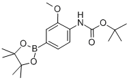 Structure of 4-(TERT-BUTOXYCARBONYLAMINO)-3-METHOXYPHENYLBORONIC ACID, PINACOL ESTER