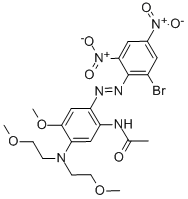 Structure of N-[5-[bis(2-methoxyethyl)amino]-2-[(2-bromo-4,6-dinitrophenyl)azo]-4-methoxyphenyl]acetamide