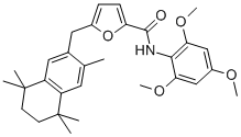 Structure of 5-[5,6,7,8-TETRAHYDRO-3,5,5,8,8-PENTAMETHYL-2-NAPHTHALENYL-METHYL]-N-(2,4,6-TRIMETHOXYPHENYL)-2-FURANCARBOXAMIDE