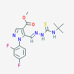 Structure of 1-(2,4-Difluorophenyl)-5-[[2-[[(1,1-dimethylehyl)amino]thioxomethyl]hydrazinylidene]methyl]-1H-pyrazole-4-carboxylic acid methyl ester