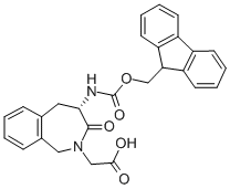 Structure of FMOC-(S)-4-AMINO-2-CARBOXYMETHYL-1,3,4,5-TETRAHYDRO-2H-[2]-BENZAZEPIN-3-ONE