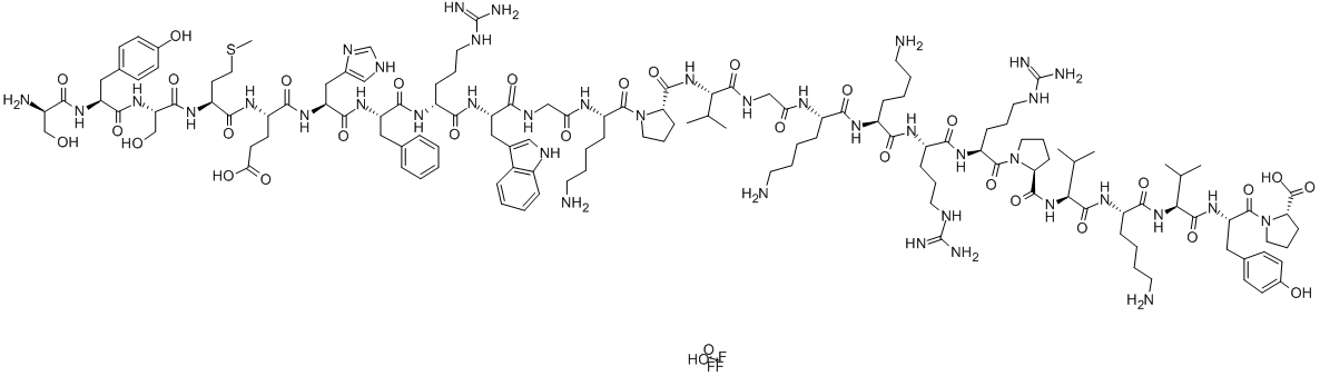 (D-SER1)-ACTH (1-24) (HUMAN, BOVINE, MOUSE, OVINE, PORCINE, RABBIT, RAT) TRIFLUOROACETATE SALT结构式