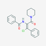 (Z)-N-(1-chloro-3-oxo-1-phenyl-3-(piperidin-1-yl)prop-1-en-2-yl)benzamide0结构式