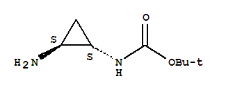 Structure of Carbamic acid, [(1R,2R)-2-aminocyclopropyl]-, 1,1-dimethylethyl ester, rel-