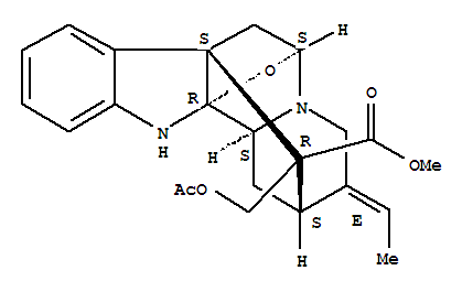 Structure of (16R)-17-(Acetoxy)-2α,5α-epoxy-1,2-dihydroakuammilan-16-carboxylic acid methyl ester