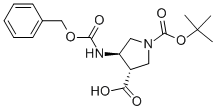 Structure of (3R,4S)-1-Boc-4-Cbz-amino-3-pyrrolidinecarboxylic acid
