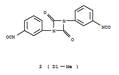 Structure of 1,3-Diazetidine-2,4-dione, 1,3-bis(3-isocyanatomethylphenyl)-