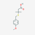 Structure of 3-(4-METHOXY-BENZYLSULFANYL)-3-METHYL-BUTYRIC ACID