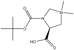 (R)-1-BOC-3,3-二甲基-1,3-硅杂吡咯烷-5-甲酸结构式