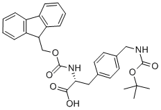 FMOC-(BOC-4-氨甲基)-D-苯丙氨酸结构式