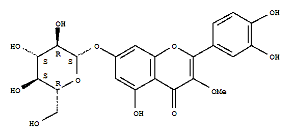 Structure of 2-(3,4-Dihydroxyphenyl)-7-(β-D-glucopyranosyloxy)-5-hydroxy-3-methoxy-4H-1-benzopyran-4-one