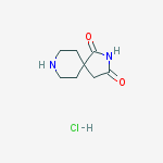 2,8-Diazaspiro[4.5]decane-1,3-dione, hydrochloride (1:1)结构式