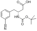 N-叔丁氧羰基-(R)-3-氨基-4-(3-氰基苯基)丁酸结构式