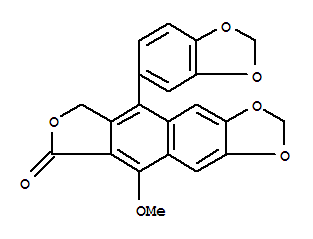 Structure of Furo[3',4':6,7]naphtho[2,3-d]-1,3-dioxol-6(8H)-one,9-(1,3-benzodioxol-5-yl)-5-methoxy-