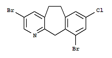 Structure of 8-chloro-3,10-dibromo-5,6-dihydro-11H-benzo[5,6]cycloheptal[1,2-b]pyridin