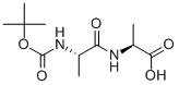 叔丁氧羰基-丙氨酰-丙氨酸结构式