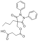 Structure of 4-BUTYL-4-[HYDROXYMETHYL]-1,2-DIPHENYL-3,5-PYRAZOLIDINEDIONE HYDROGEN SUCCINATE [ESTER]