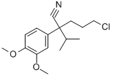 Α-(3-氯丙基)-Α-(3,4-二甲氧基苯基)异戊腈结构式