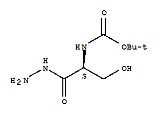 tert-butyl (1-hydrazinyl-3-hydroxy-1-oxopropan-2-yl)carbamate结构式