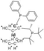 (S)-(-)-1-[(R)-2-二苯基膦二茂铁乙基-二叔丁基膦结构式