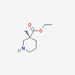 Structure of 3-Piperidinecarboxylic acid, 3-methyl-, ethyl ester, (3S)-