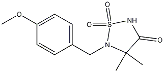 Structure of 5-[(4-methoxyphenyl)methyl]-4,4-dimethyl-1,1-dioxo-1,2,5-thiadiazolidin-3-one
