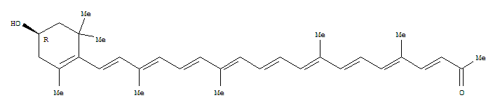 Structure of 20-[(R)-4-Hydroxy-2,6,6-trimethyl-1-cyclohexen-1-yl]-5,9,14,18-tetramethyl-3,5,7,9,11,13,15,17,19-icosanonen-2-one