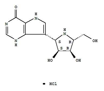 Structure of 4H-Pyrrolo3,2-dpyrimidin-4-one, 7-(2S,3S,4R,5R)-3,4-dihydroxy-5-(hydroxymethyl)-2-pyrrolidinyl-1,5-dihydro-, monohydrochloride