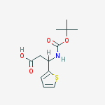 3-({[(2-Methyl-2-propanyl)oxy]carbonyl}amino)-3-(2-thienyl)propan oic acid结构式