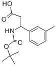 3-(BOC-氨基)-3-(3-甲基苯基)丙酸结构式